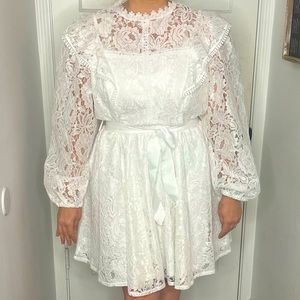 NEW✨Simplee White Lace Short Baby Doll Dress